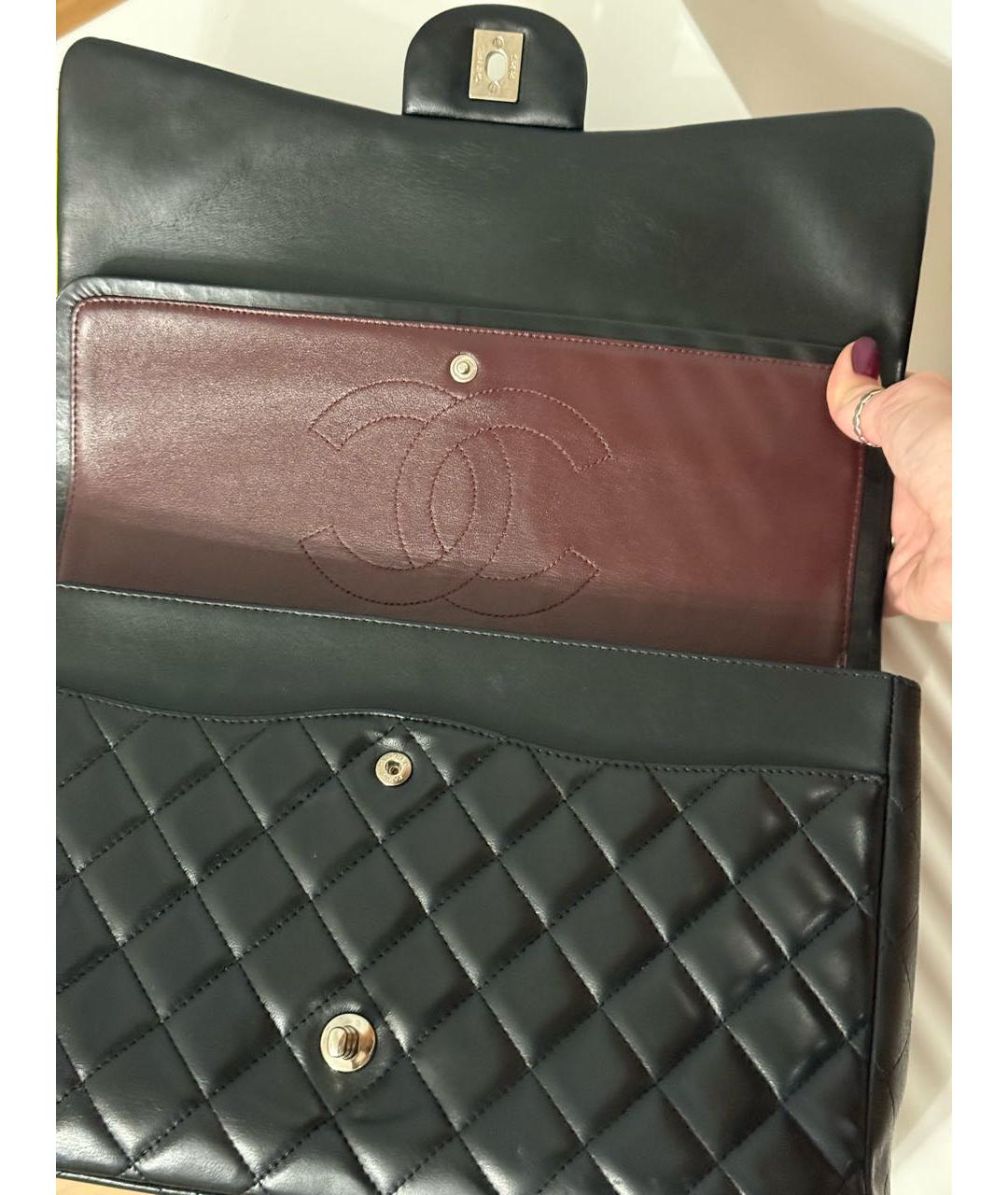 CHANEL Черная кожаная сумка через плечо, фото 6