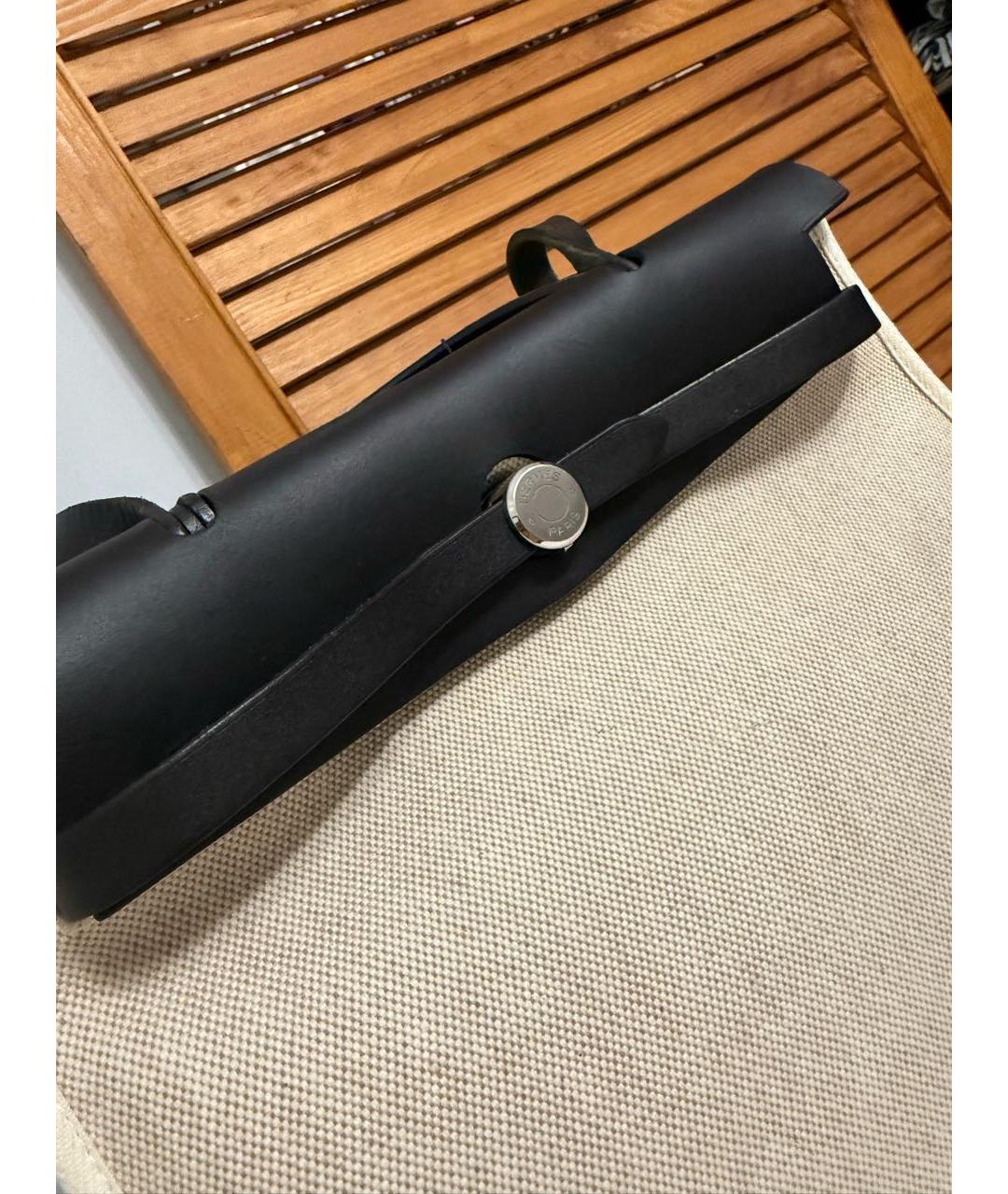 HERMES Черная кожаная сумка через плечо, фото 7