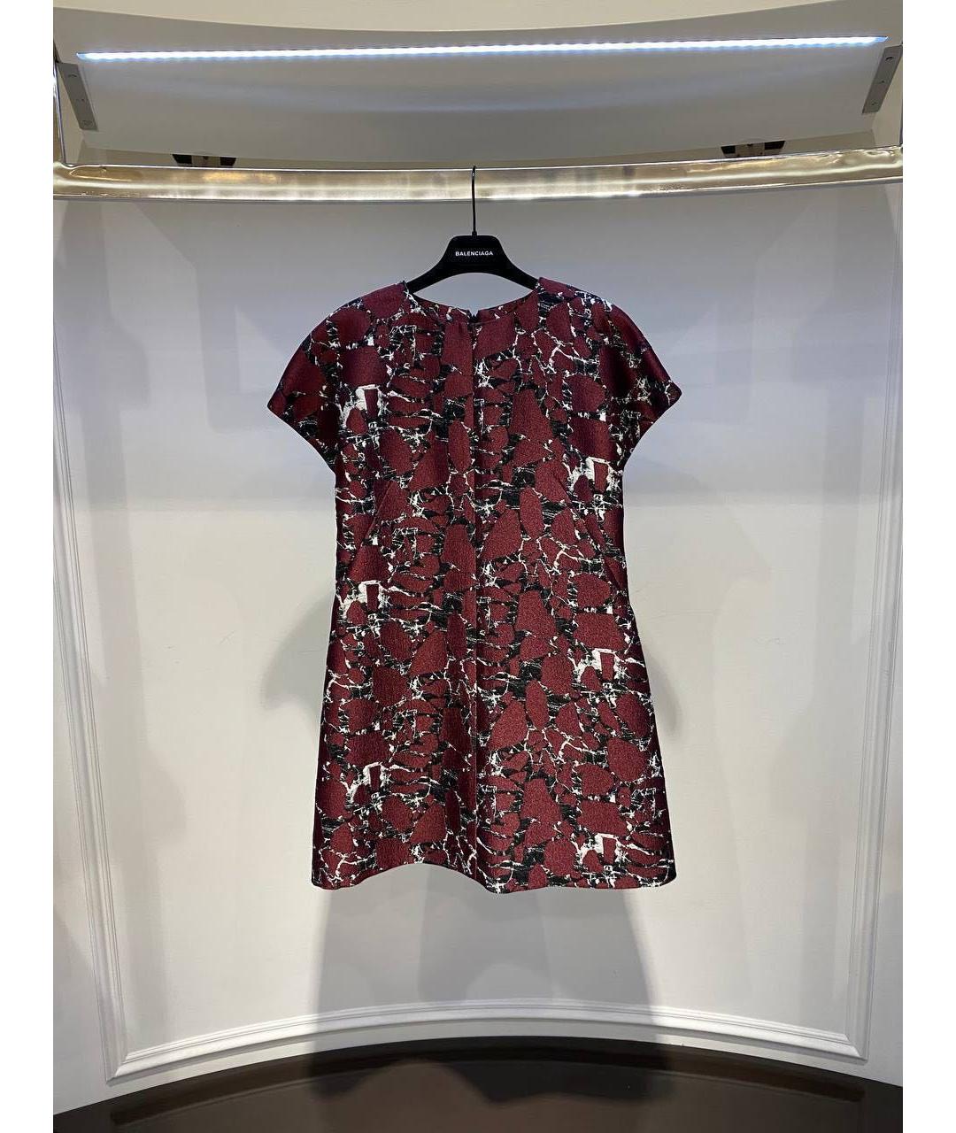 BALENCIAGA Бордовое полиэстеровое повседневное платье, фото 2