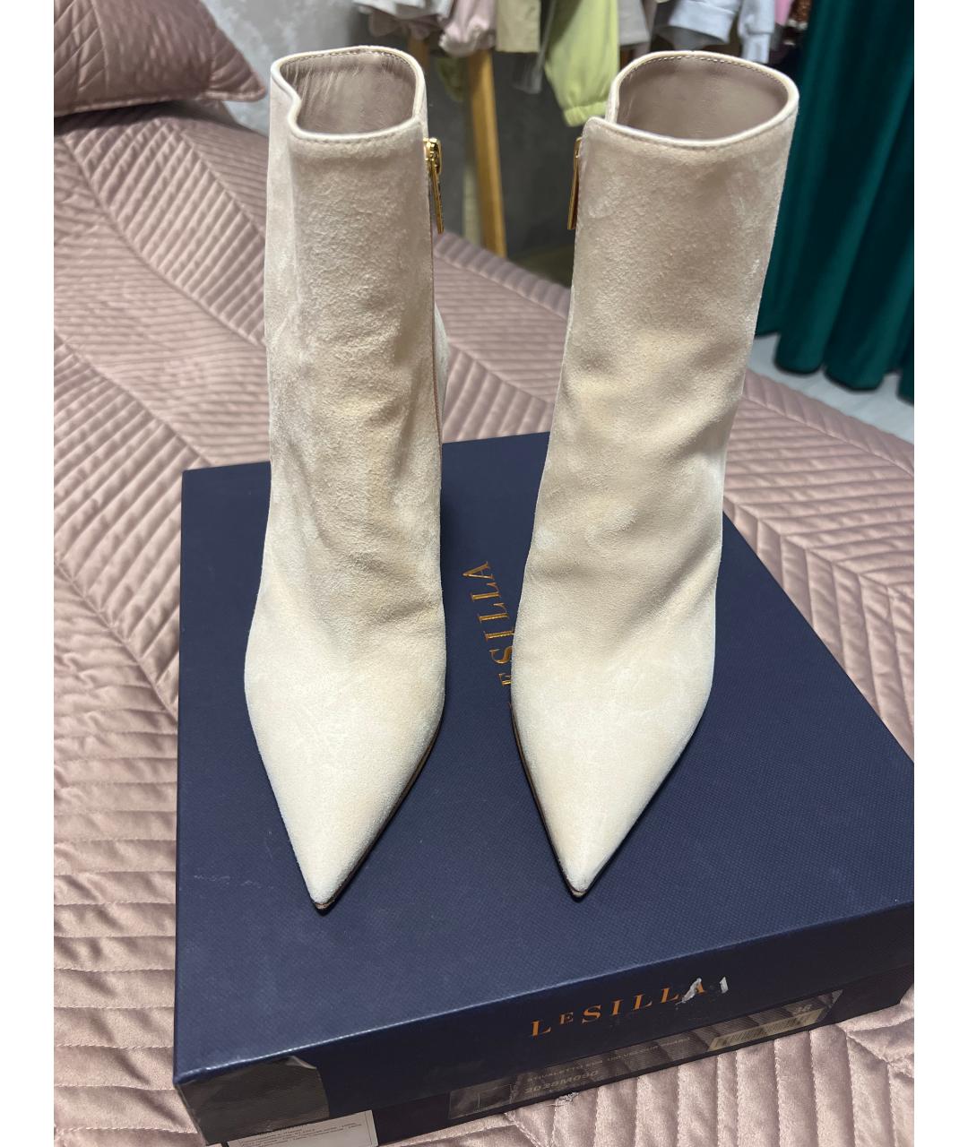 LE SILLA Бежевые замшевые ботильоны, фото 2