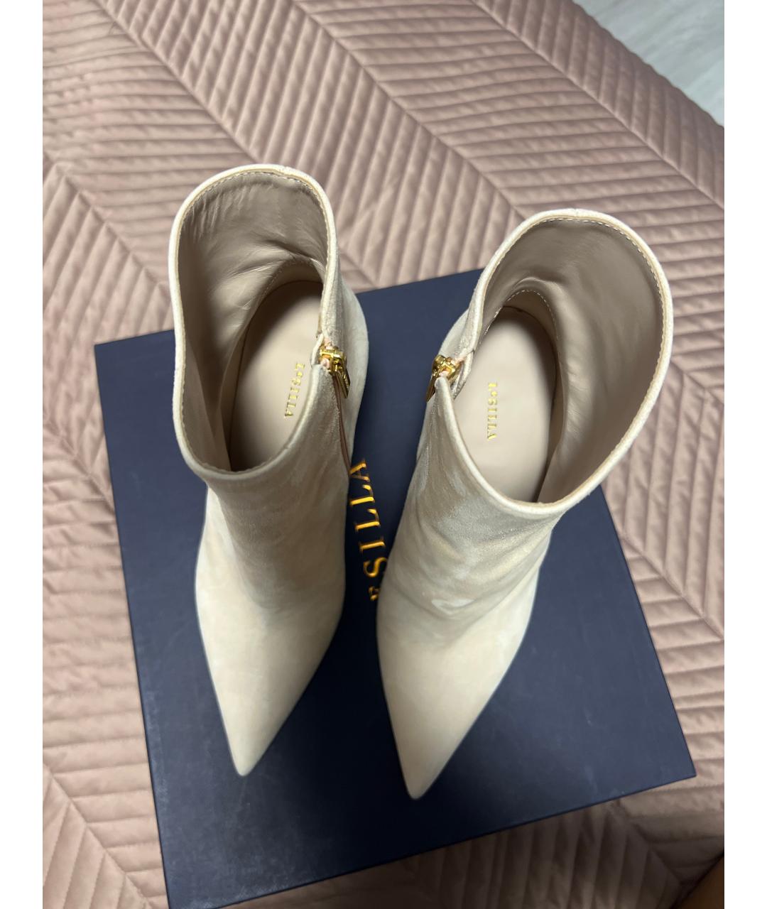 LE SILLA Бежевые замшевые ботильоны, фото 3