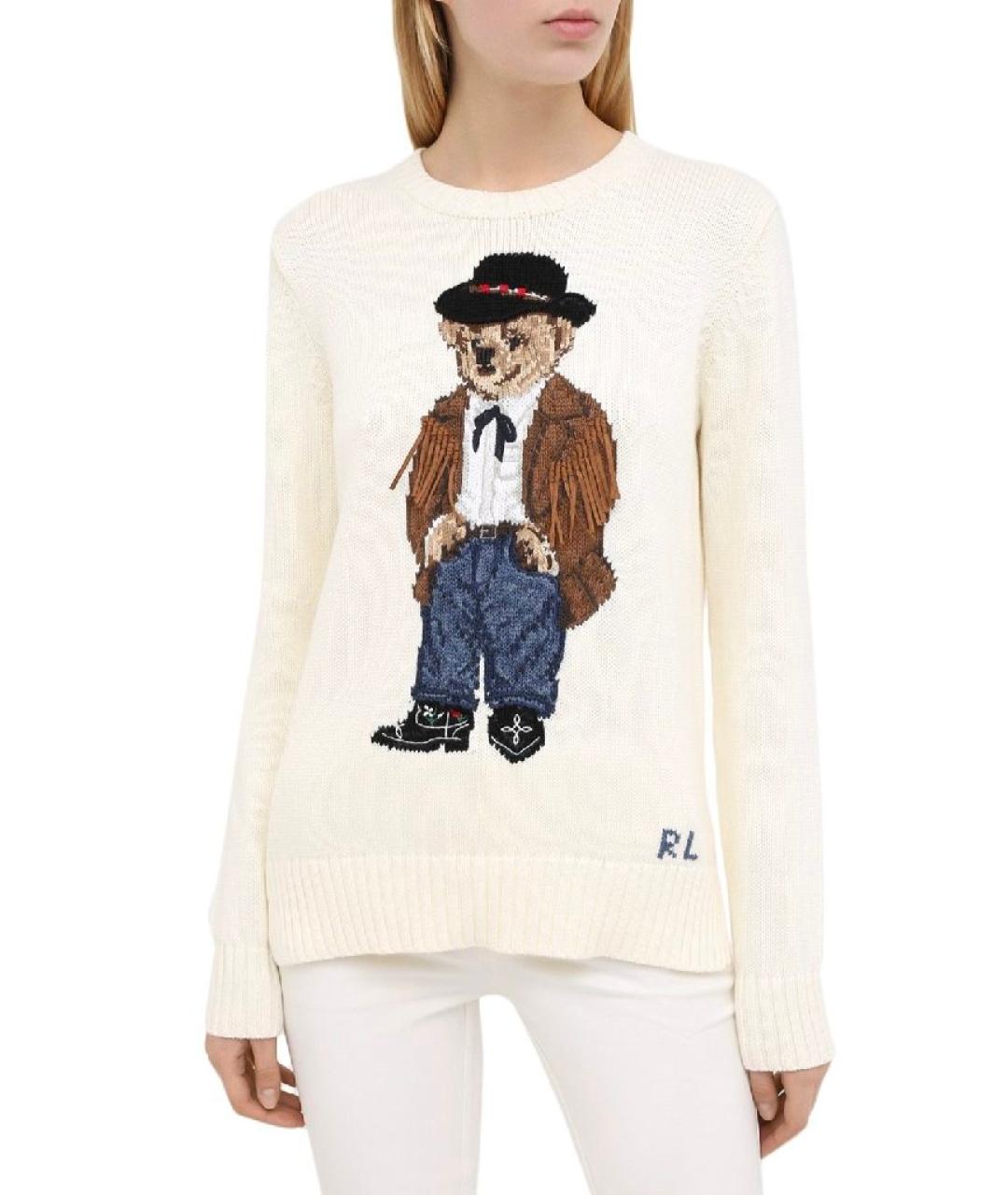 POLO RALPH LAUREN Белый хлопковый джемпер / свитер, фото 5