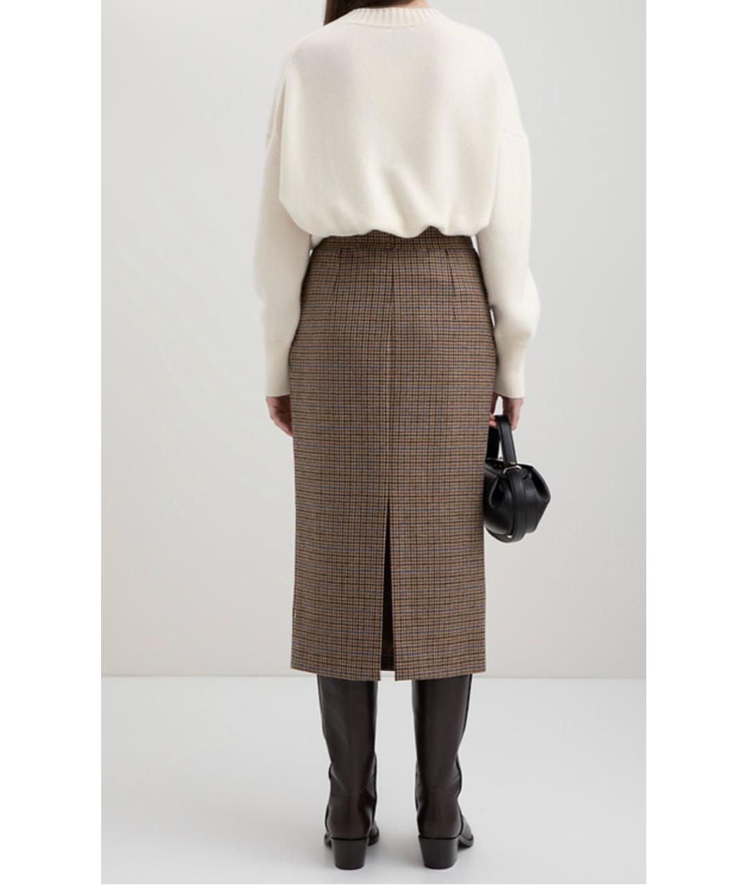 MAISON MARGIELA Коричневая шерстяная юбка миди, фото 5