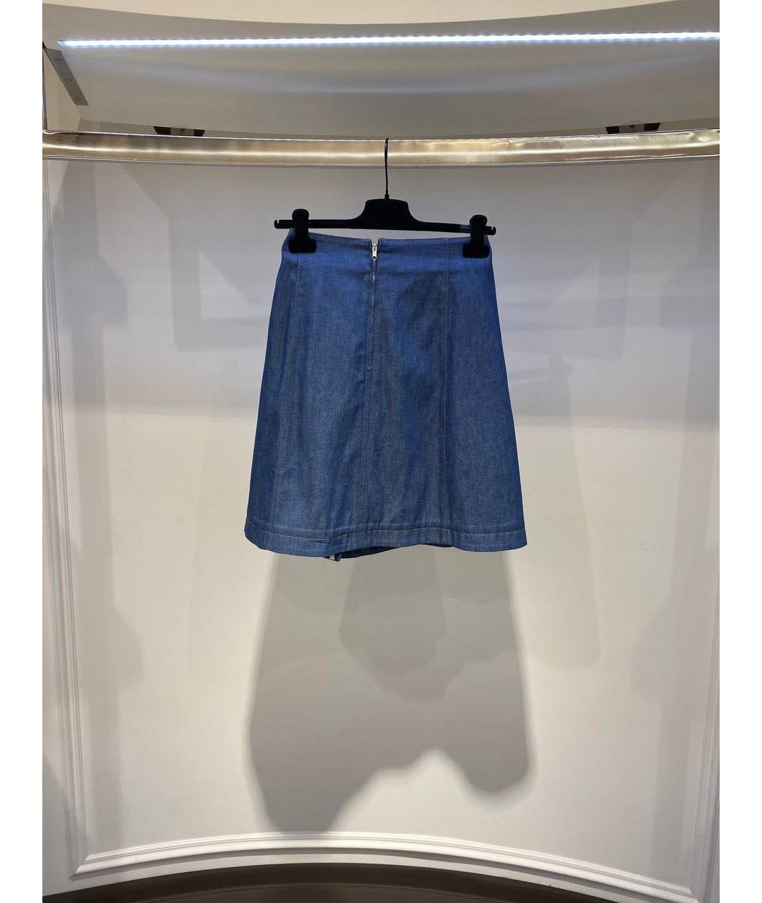 BALENCIAGA Синяя деним юбка мини, фото 3