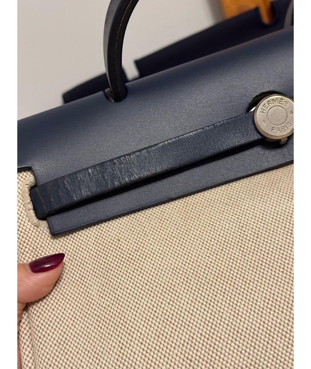 HERMES Темно-синяя кожаная сумка через плечо, фото 6
