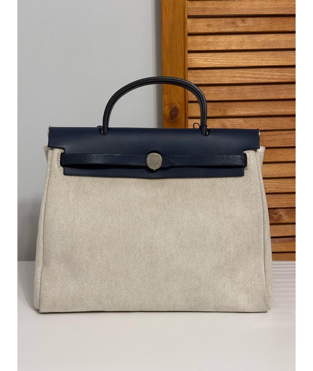 HERMES Темно-синяя кожаная сумка через плечо, фото 9