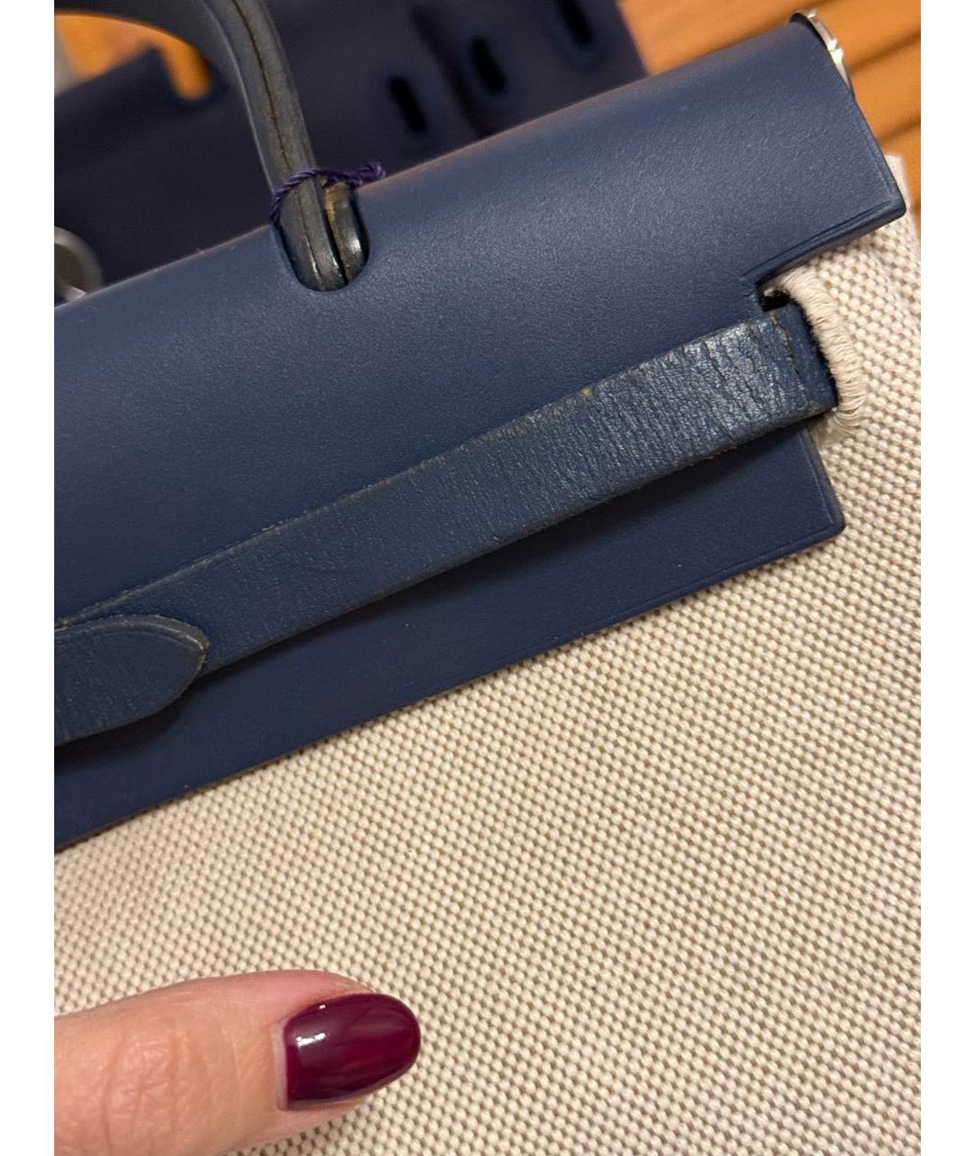 HERMES Темно-синяя кожаная сумка через плечо, фото 5