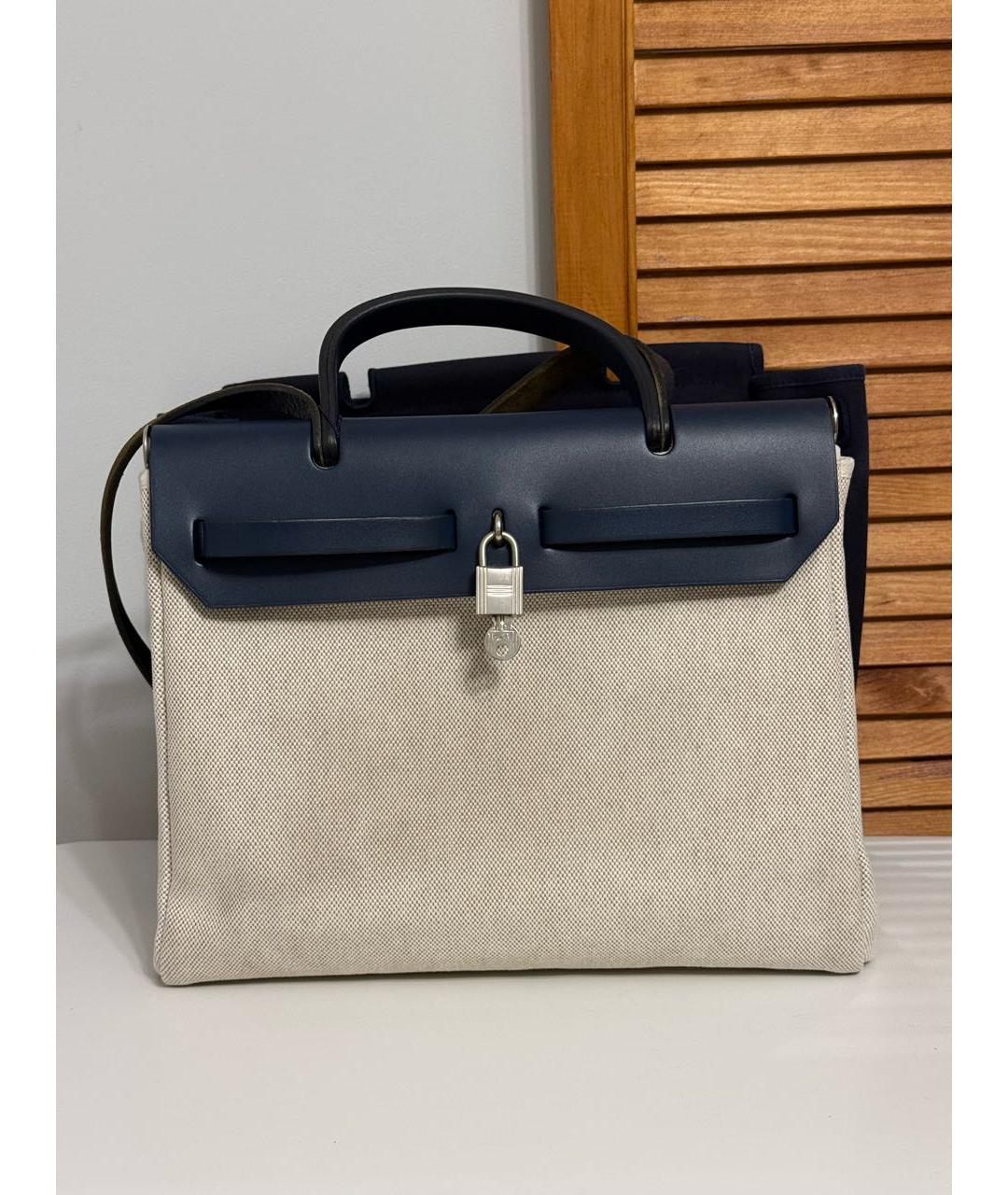 HERMES Темно-синяя кожаная сумка через плечо, фото 2