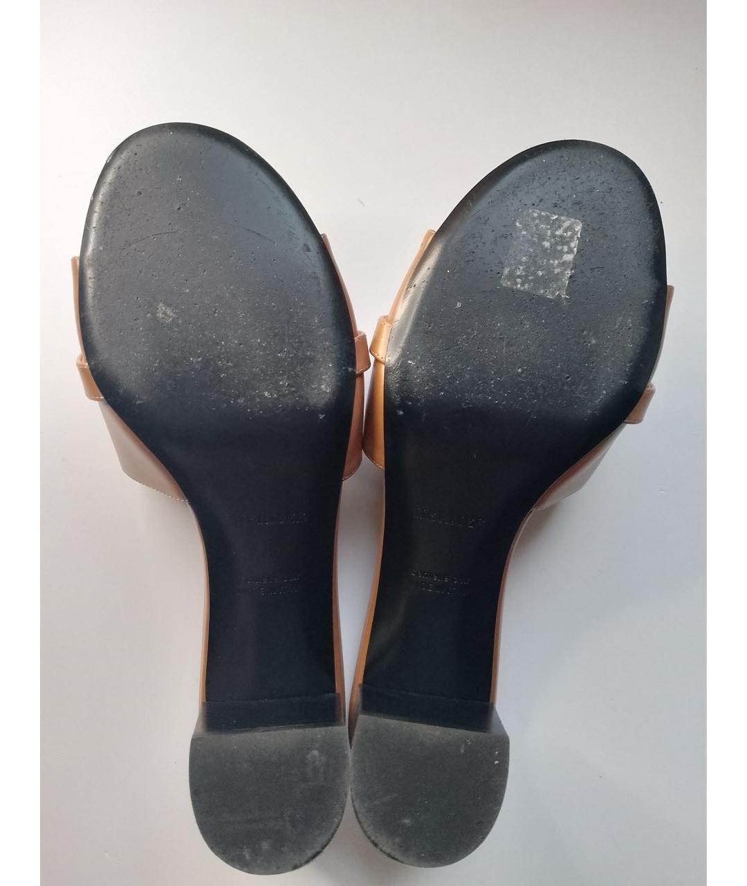 HERMES Коричневые кожаные мюли, фото 6