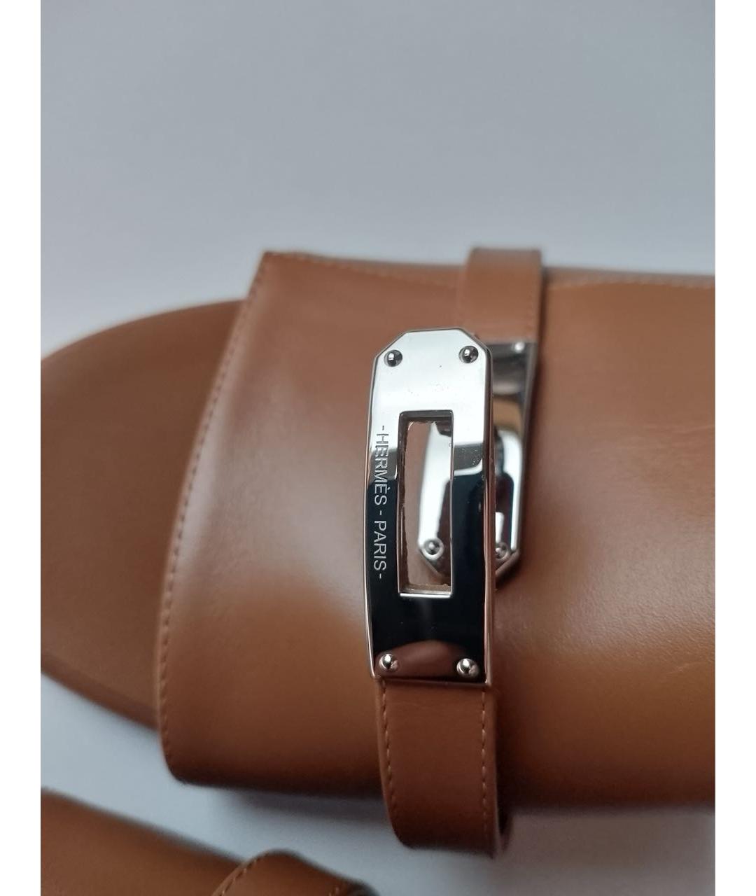 HERMES Коричневые кожаные мюли, фото 8
