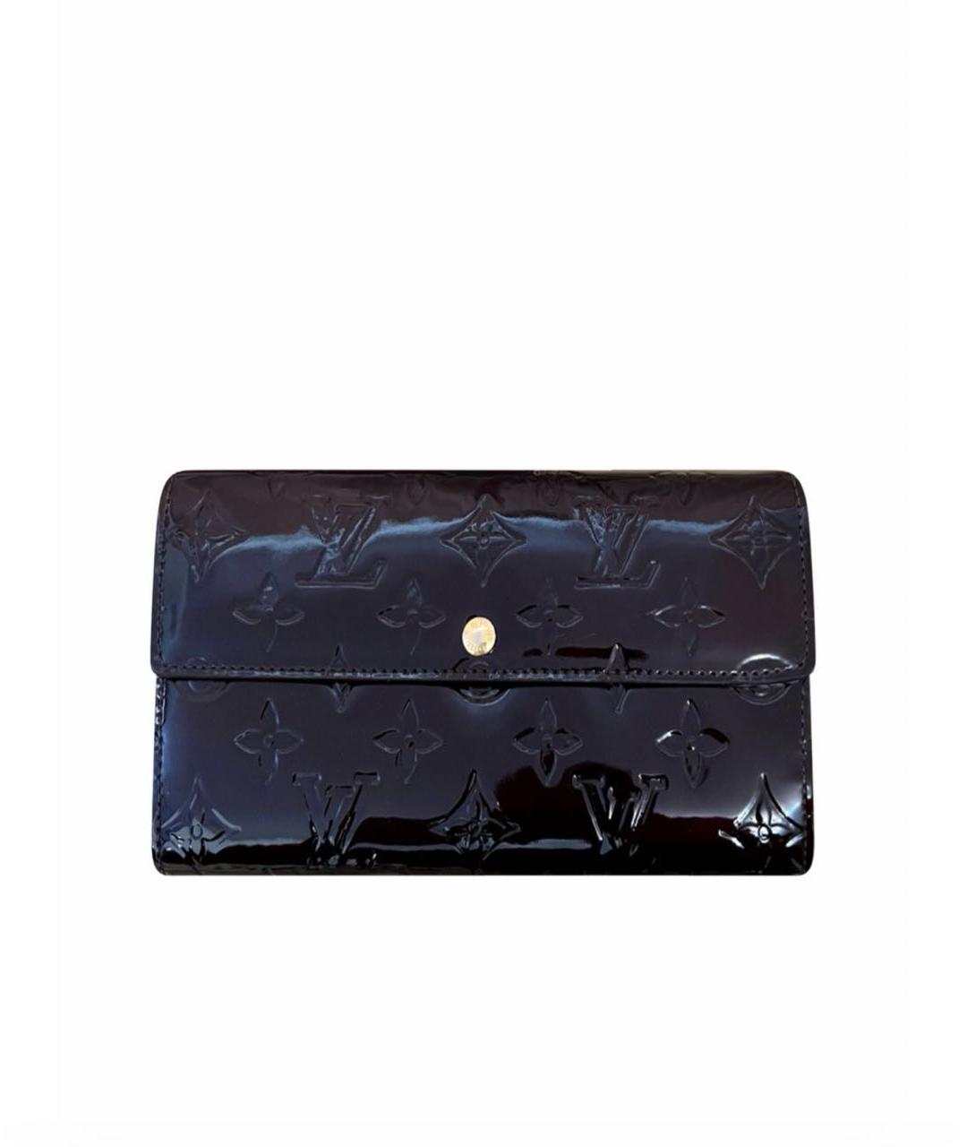 LOUIS VUITTON Черный кошелек из лакированной кожи, фото 1