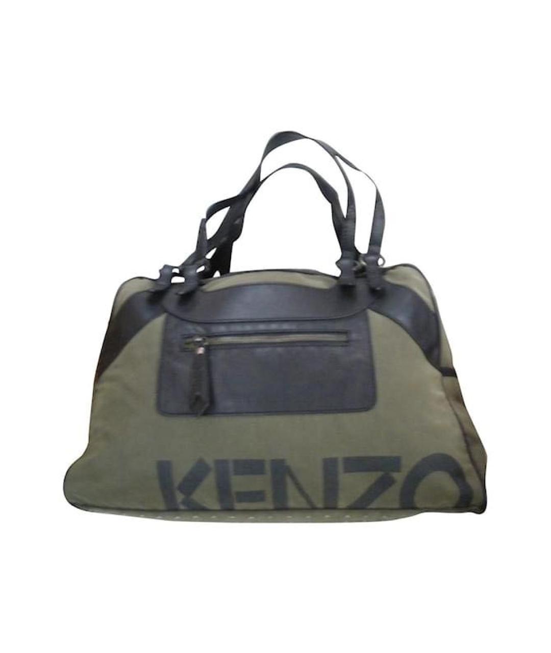 KENZO Хаки тканевая сумка тоут, фото 1