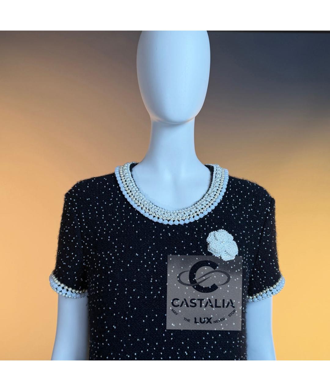 CHANEL Черное кашемировое повседневное платье, фото 6