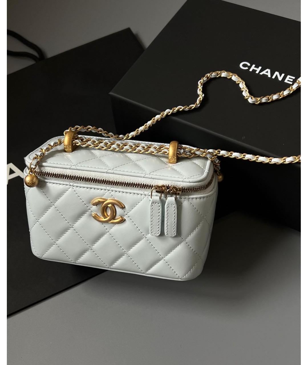CHANEL Голубая кожаная сумка через плечо, фото 3