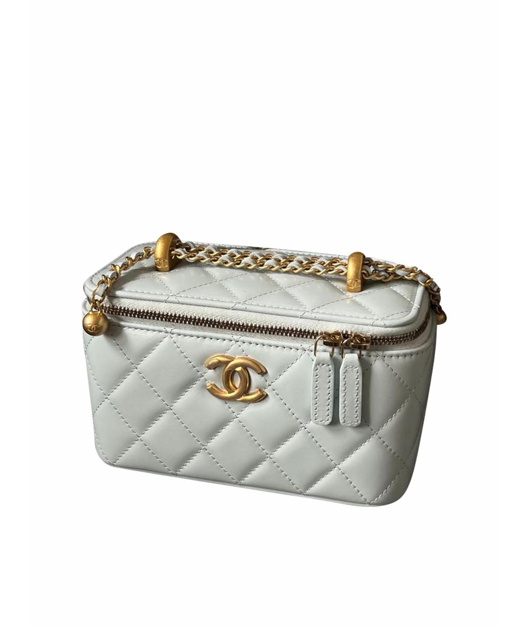 CHANEL Голубая кожаная сумка через плечо, фото 1