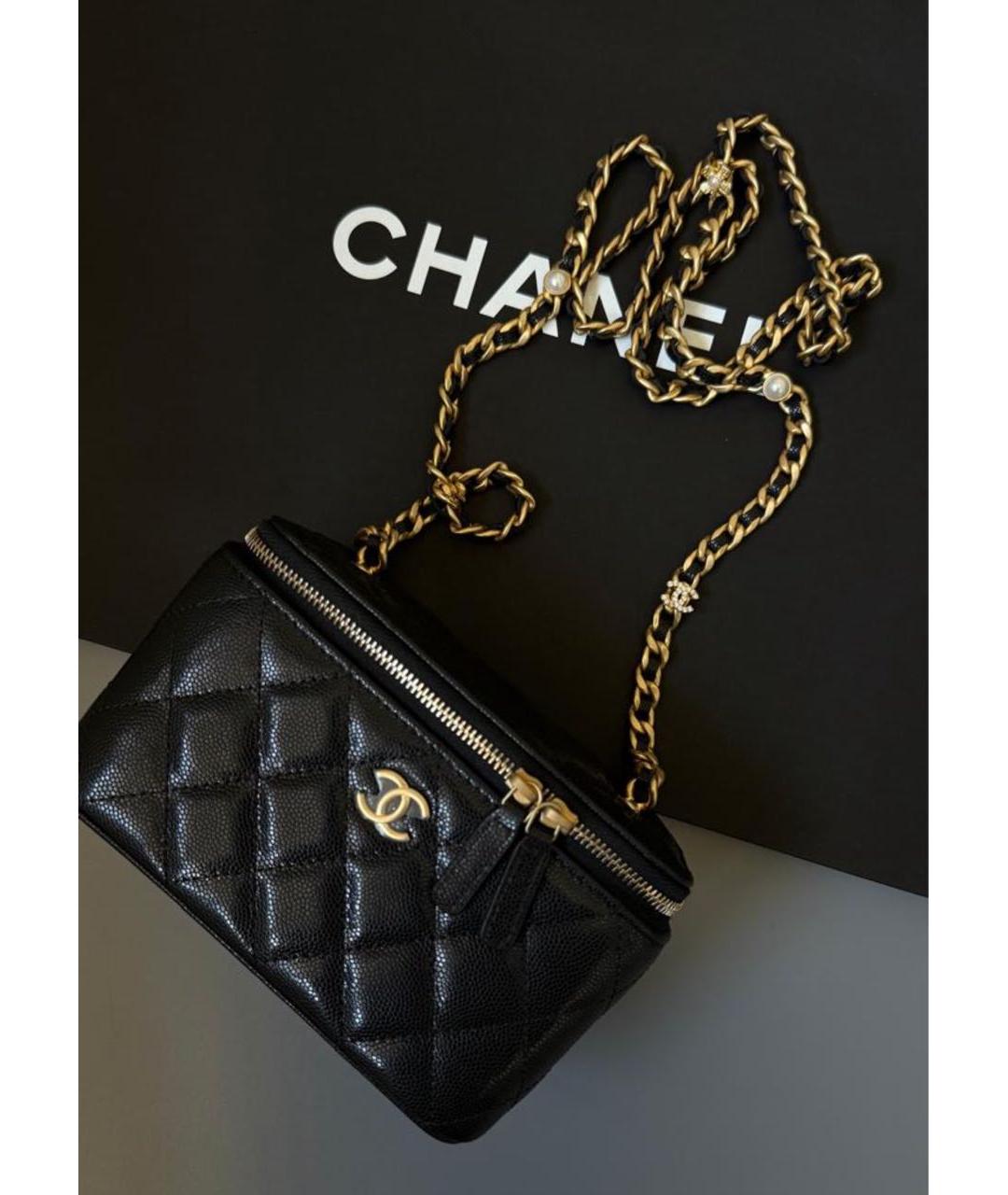 CHANEL Черная кожаная сумка через плечо, фото 3