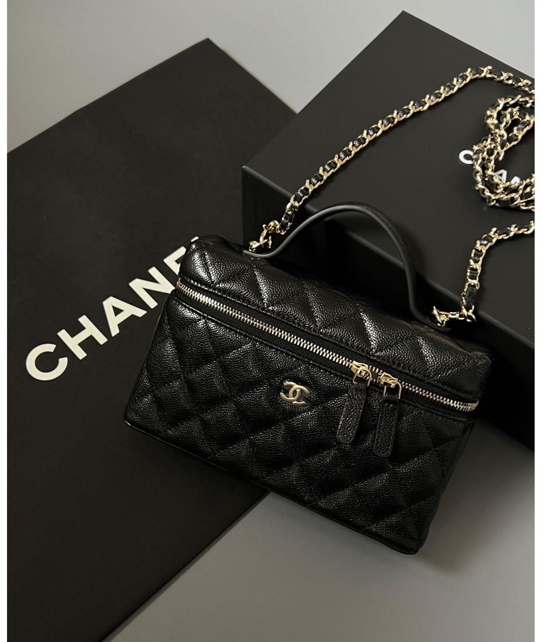 CHANEL Черная кожаная сумка через плечо, фото 3