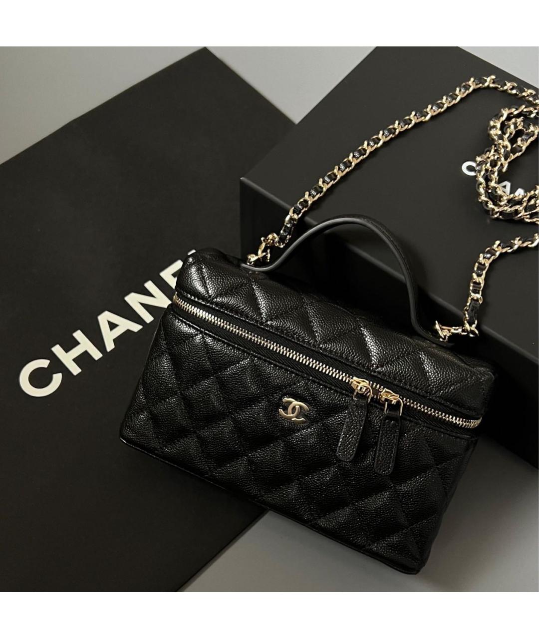 CHANEL Черная кожаная сумка через плечо, фото 2