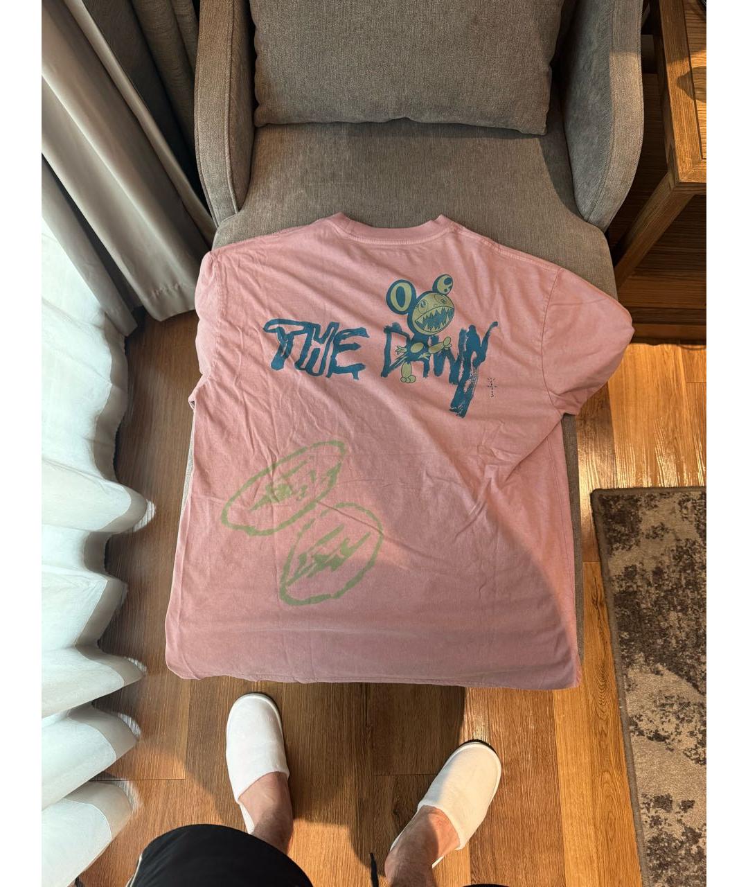 TAKASHI MURAKAMI Коралловая хлопковая футболка, фото 2