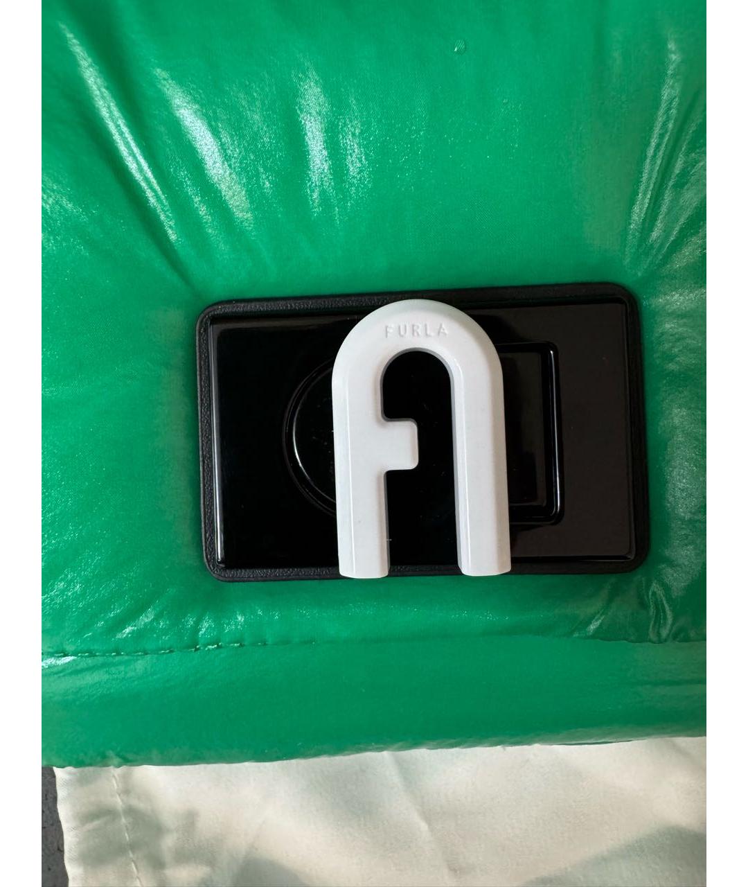 FURLA Зеленая сумка через плечо из искусственной кожи, фото 7