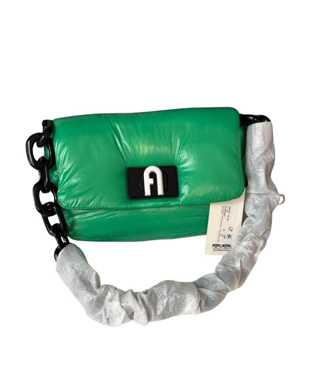 FURLA Зеленая сумка через плечо из искусственной кожи, фото 1