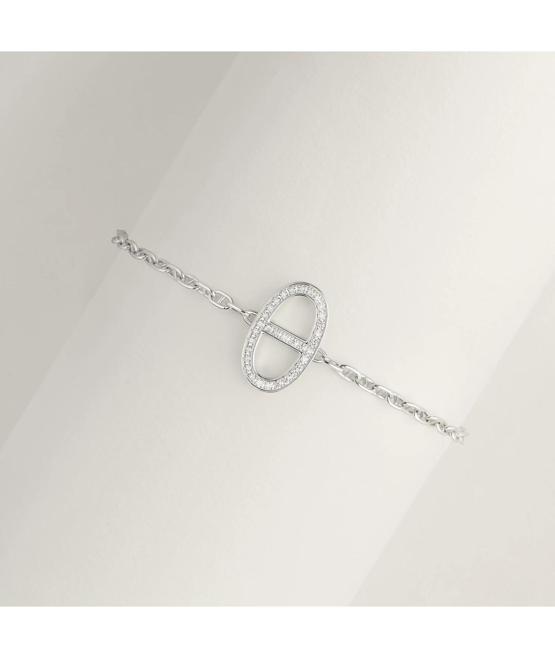 HERMES Серебрянный браслет из белого золота, фото 2