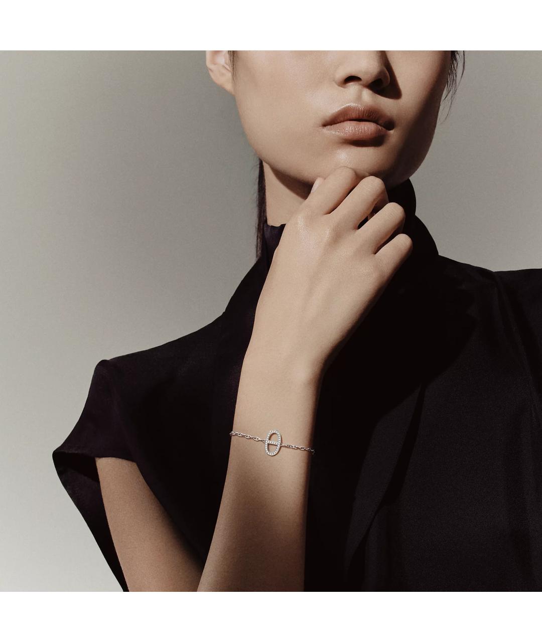 HERMES Серебрянный браслет из белого золота, фото 3