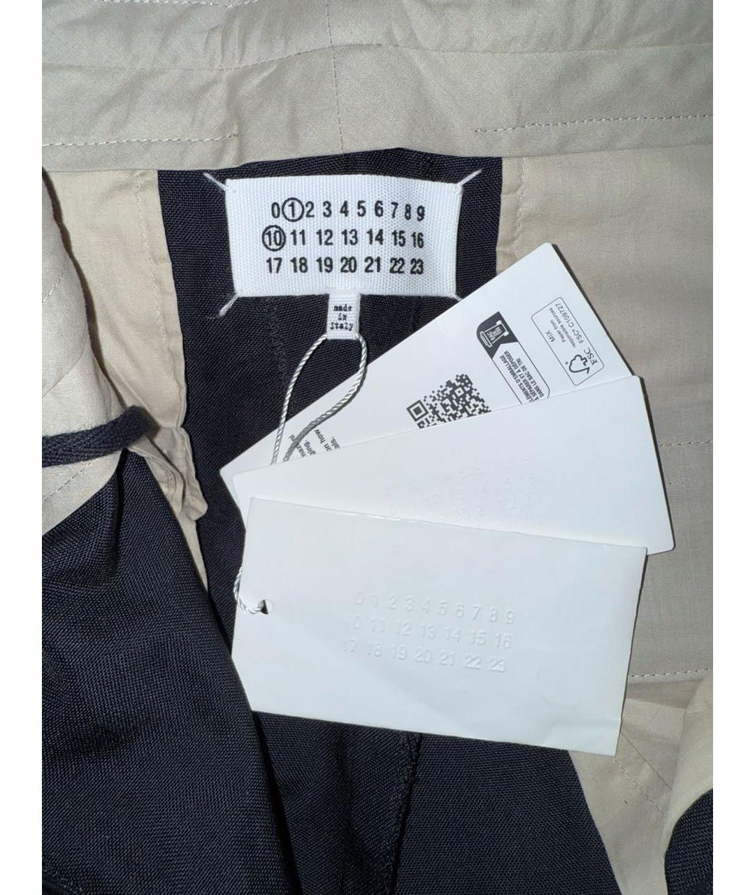 MAISON MARGIELA Черные полиамидовые прямые брюки, фото 4