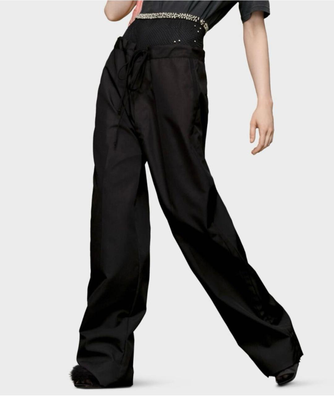 MAISON MARGIELA Черные полиамидовые прямые брюки, фото 2