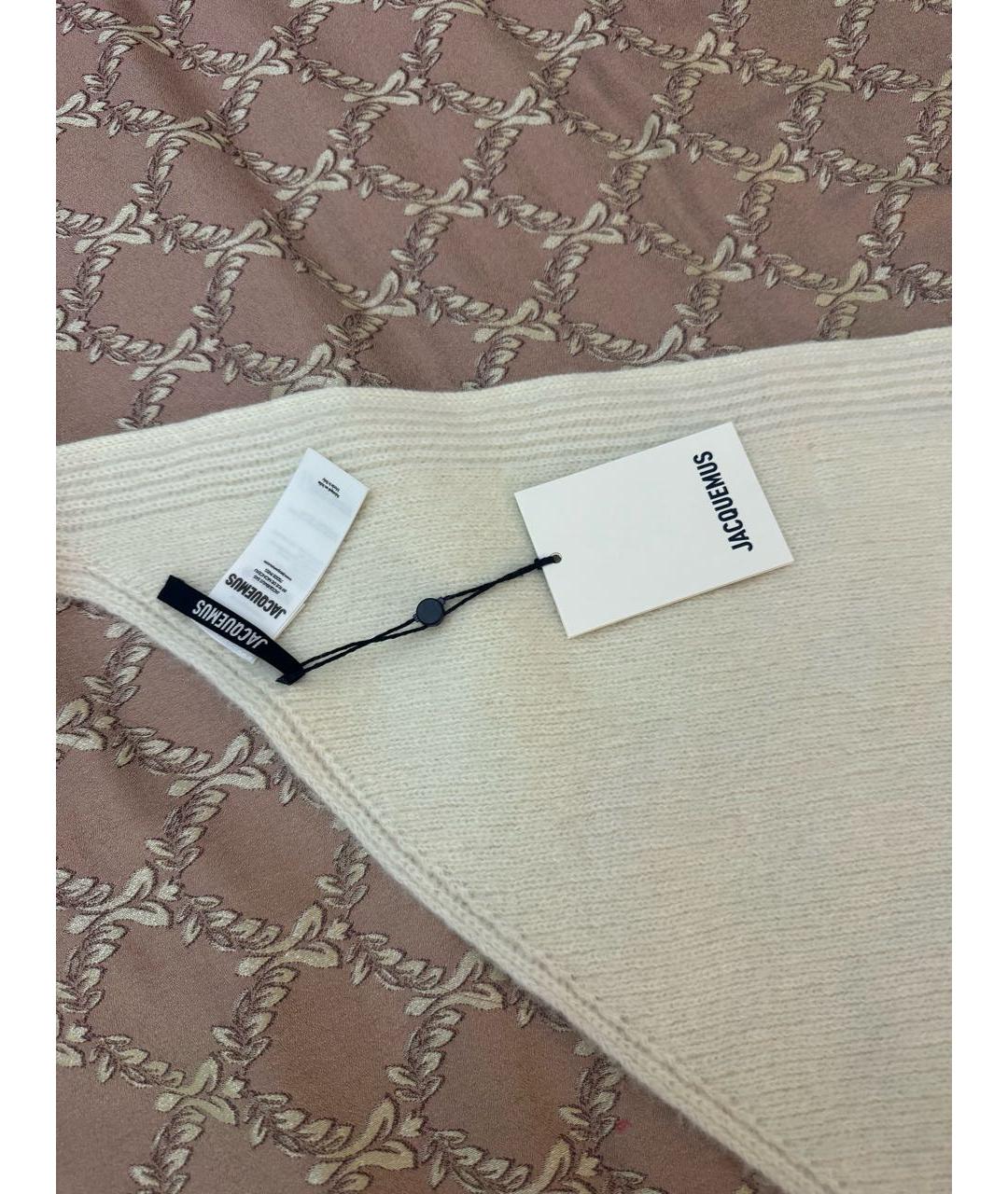 JACQUEMUS Белая кашемировая повязка на голову, фото 4