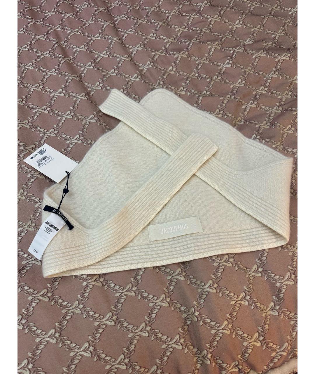 JACQUEMUS Белая кашемировая повязка на голову, фото 2