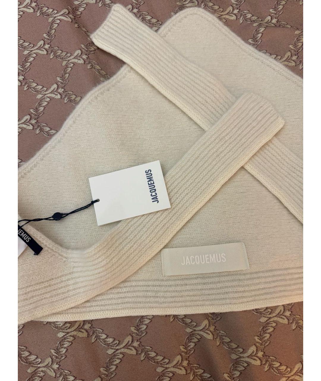 JACQUEMUS Белая кашемировая повязка на голову, фото 3