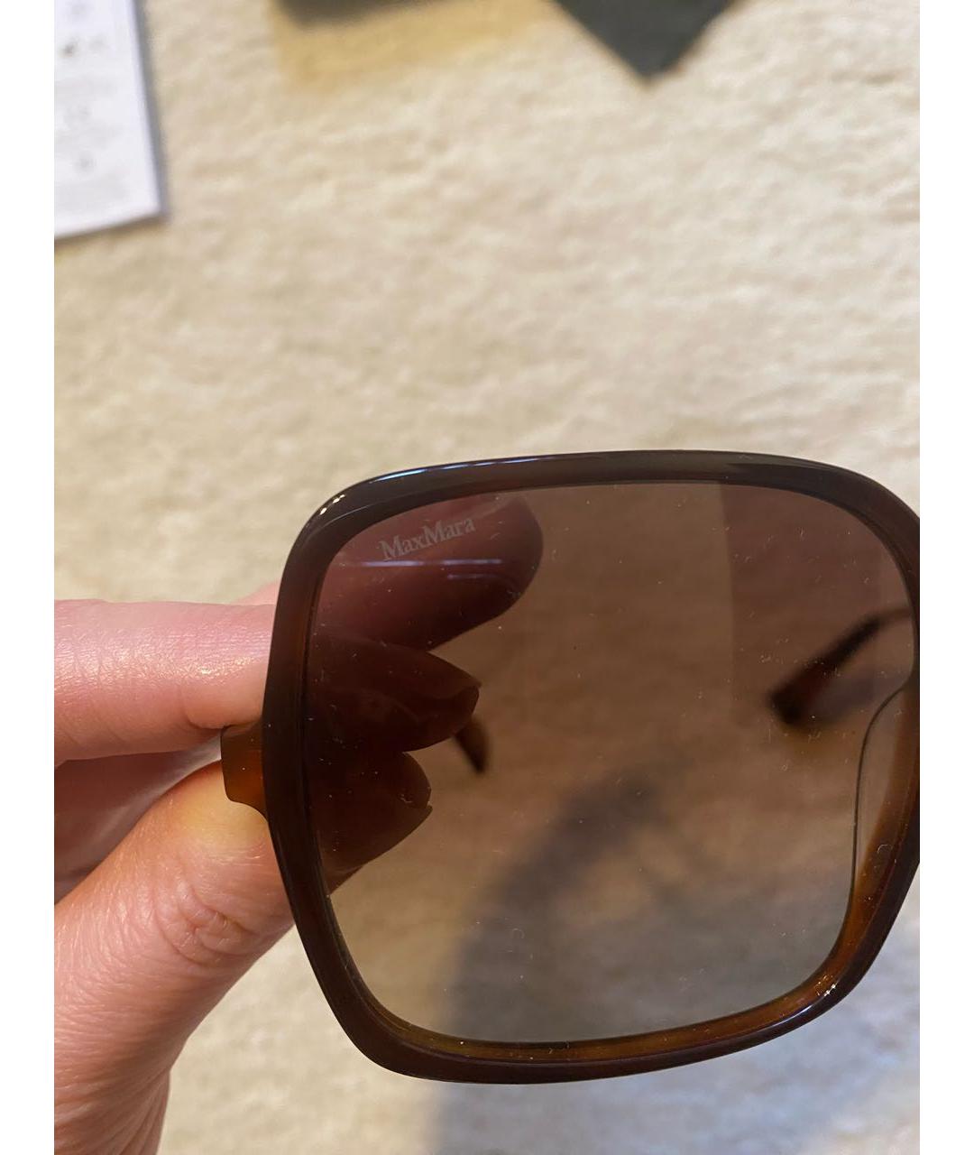 MAX MARA Коричневые солнцезащитные очки из рога буйвола, фото 7