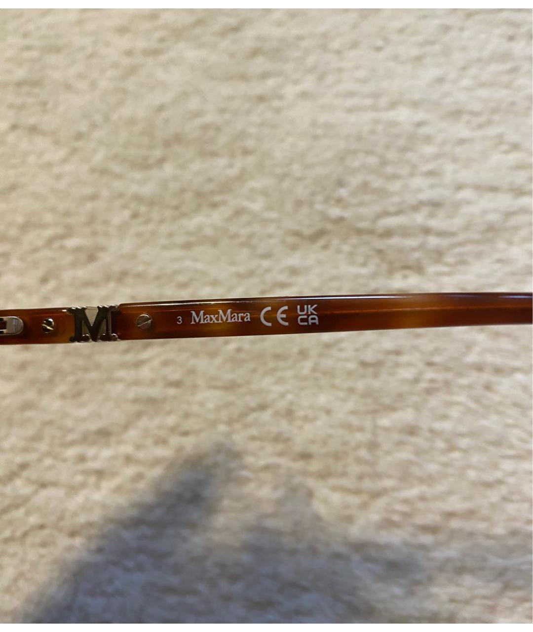 MAX MARA Коричневые солнцезащитные очки из рога буйвола, фото 4