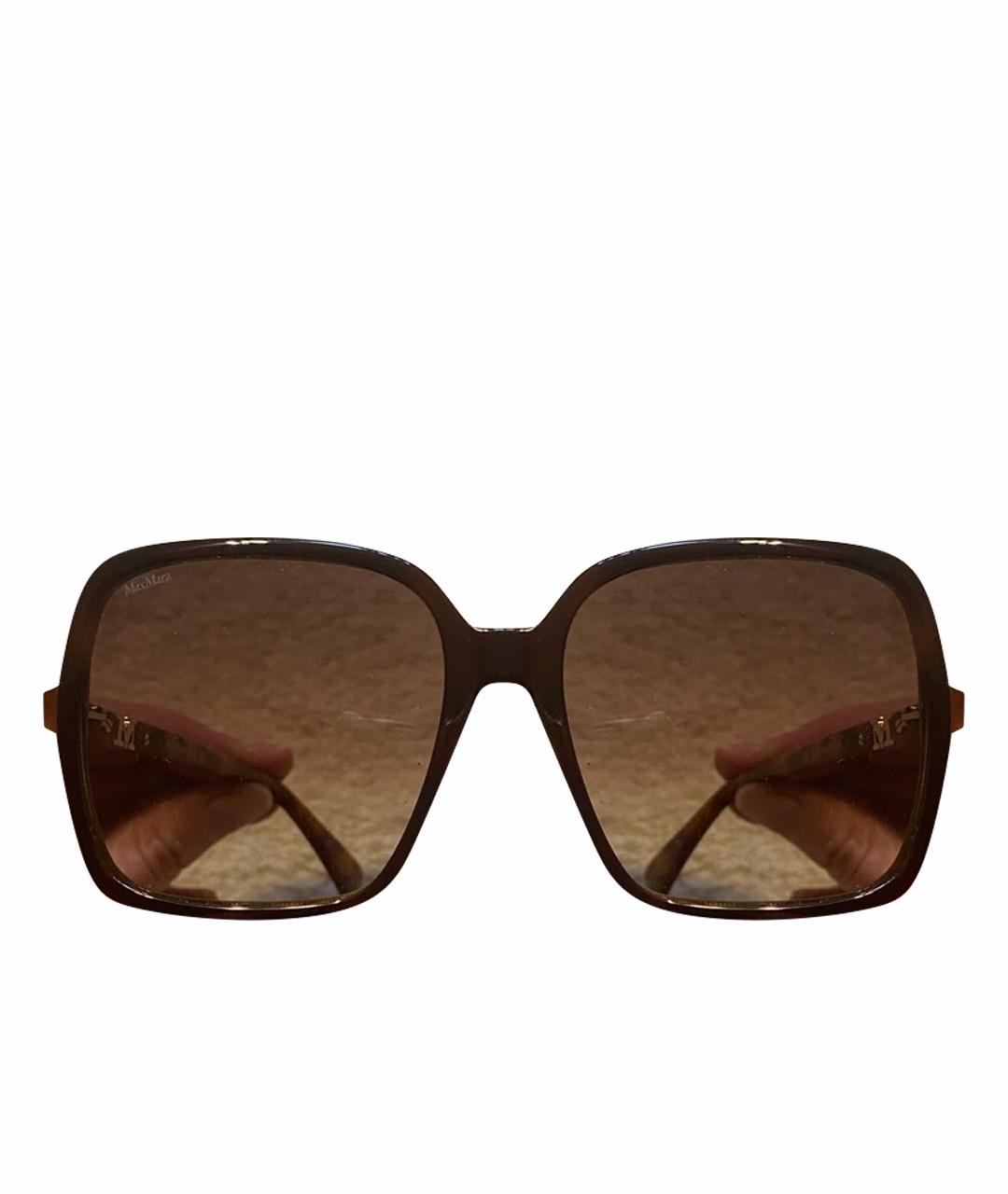 MAX MARA Коричневые солнцезащитные очки из рога буйвола, фото 1