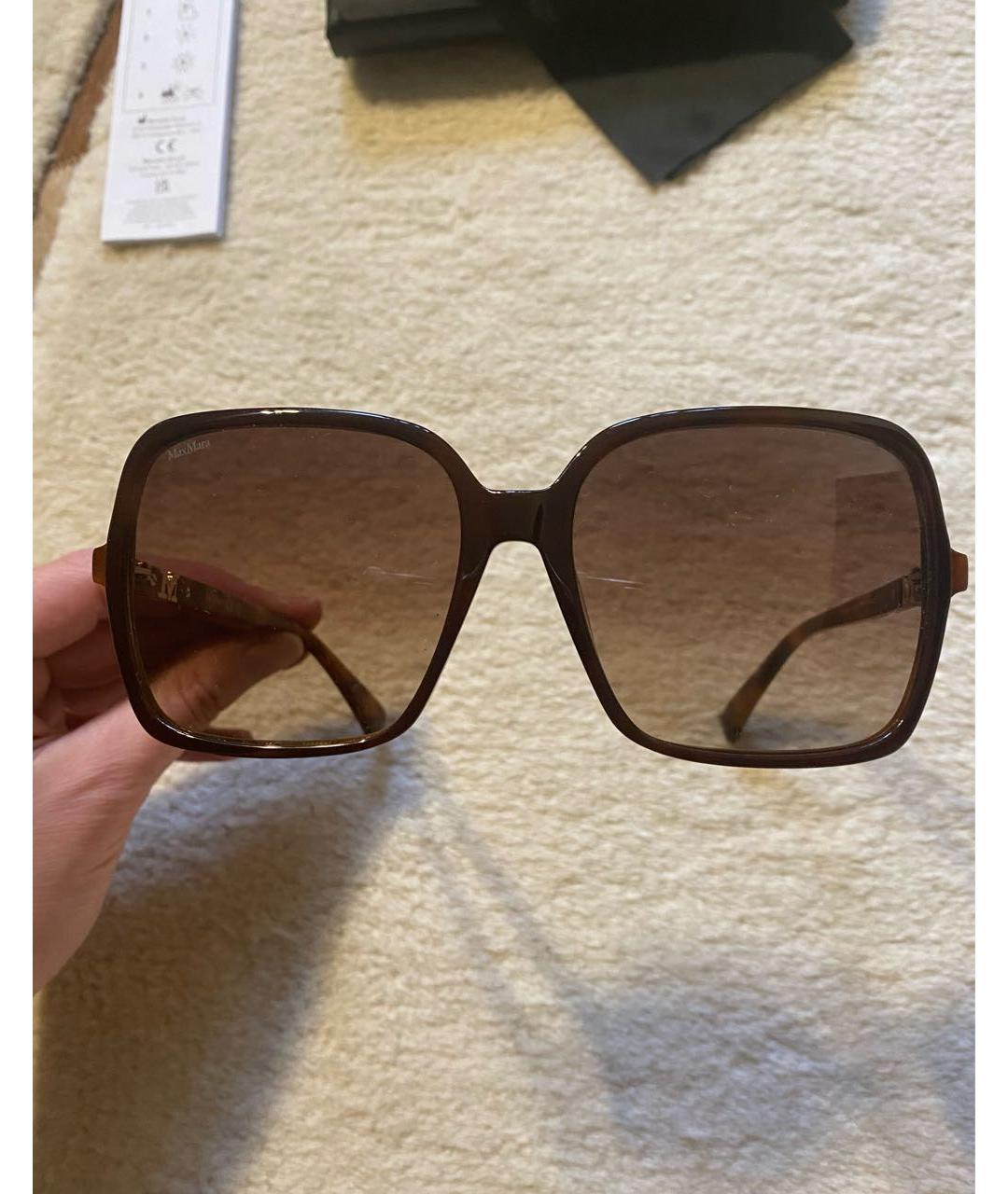 MAX MARA Коричневые солнцезащитные очки из рога буйвола, фото 2
