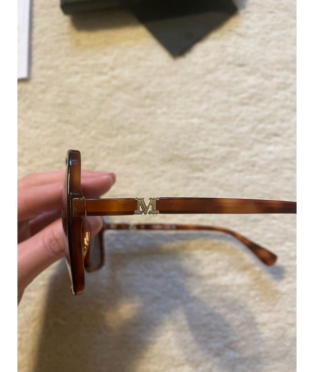 MAX MARA Коричневые солнцезащитные очки из рога буйвола, фото 3