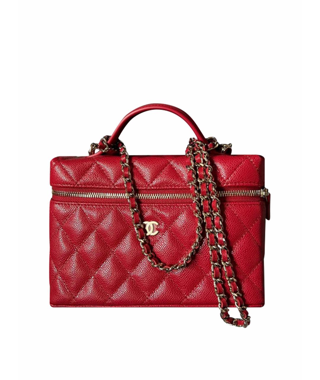 CHANEL Красная кожаная сумка через плечо, фото 1