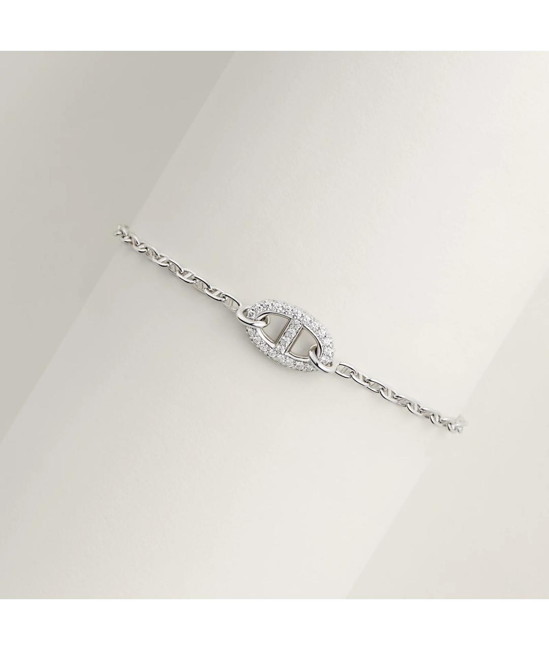 HERMES Серебрянный браслет из белого золота, фото 2