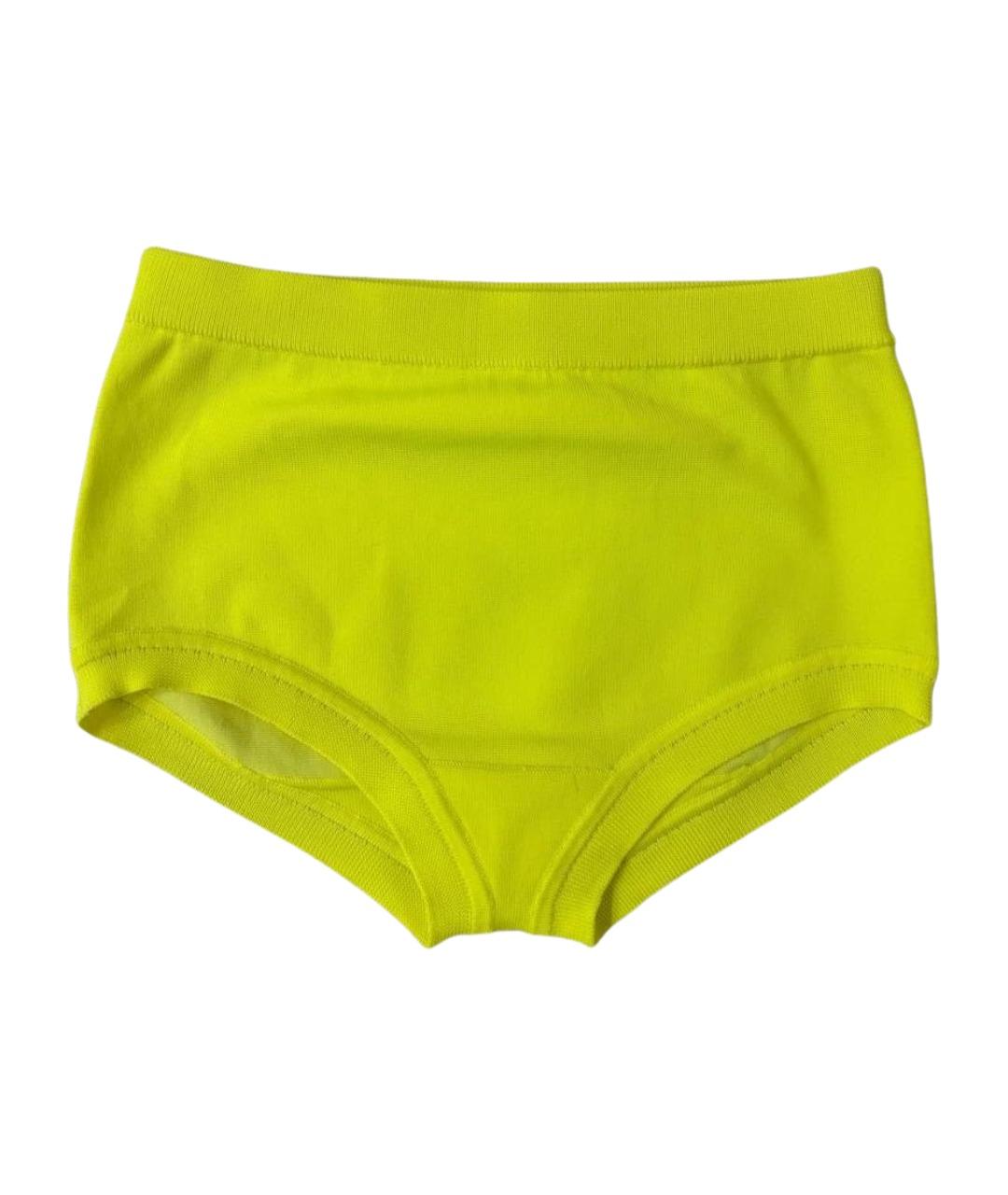 DRIES VAN NOTEN Желтые полиэстеровые шорты, фото 1