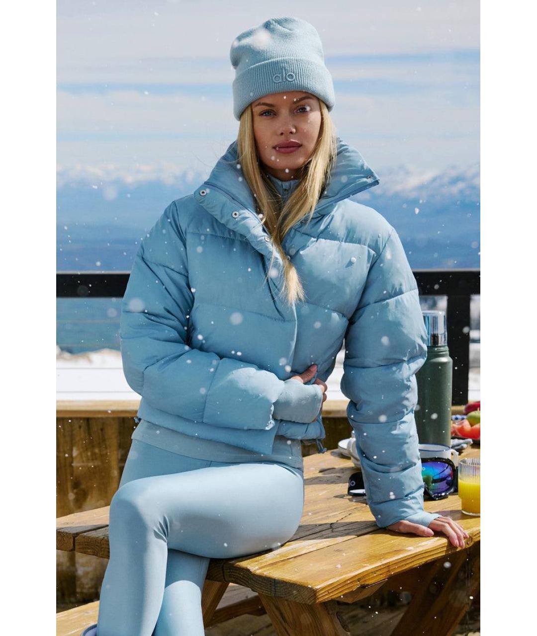 ALO YOGA Голубой полиамидовый пуховик, фото 4
