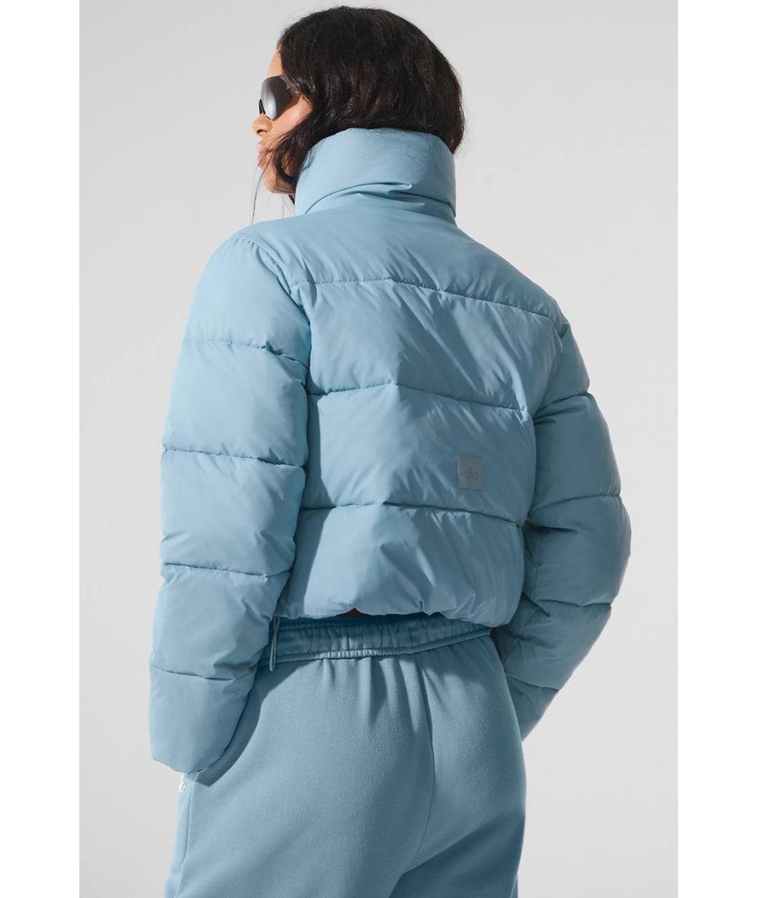 ALO YOGA Голубой полиамидовый пуховик, фото 5