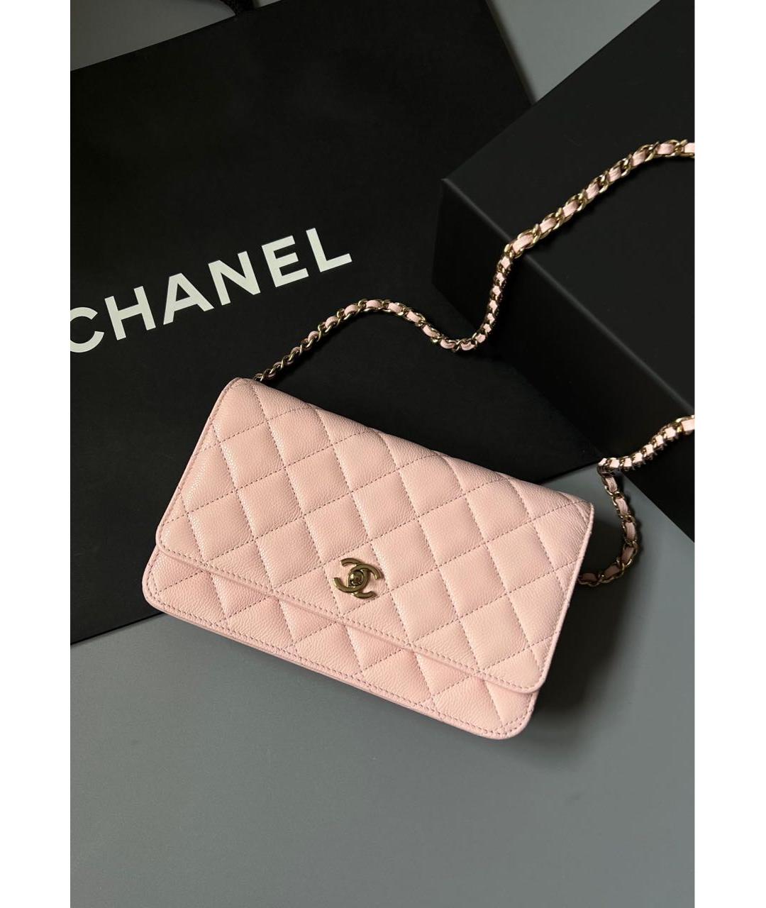 CHANEL Розовая кожаная сумка через плечо, фото 2