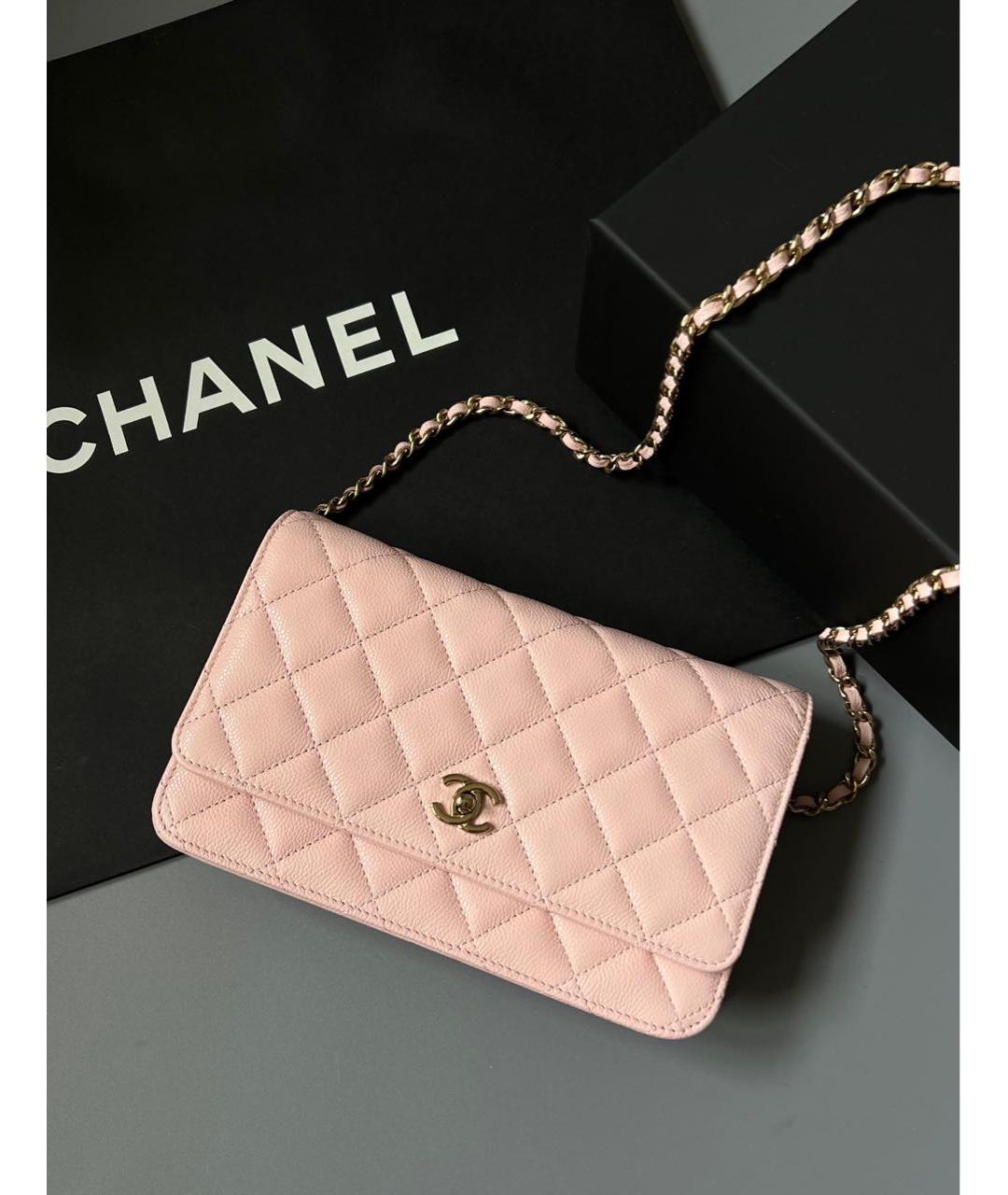 CHANEL Розовая кожаная сумка через плечо, фото 3