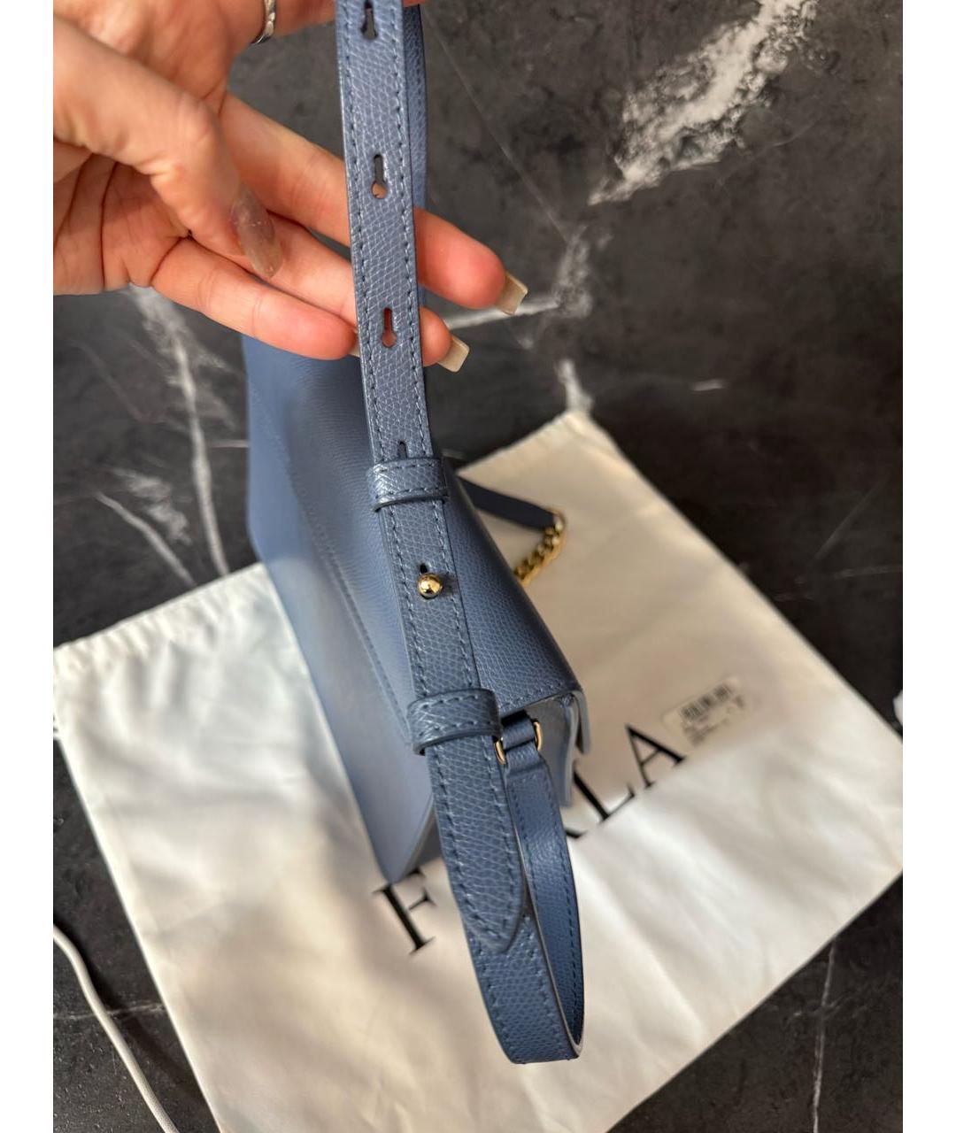 FURLA Синяя кожаная сумка через плечо, фото 8