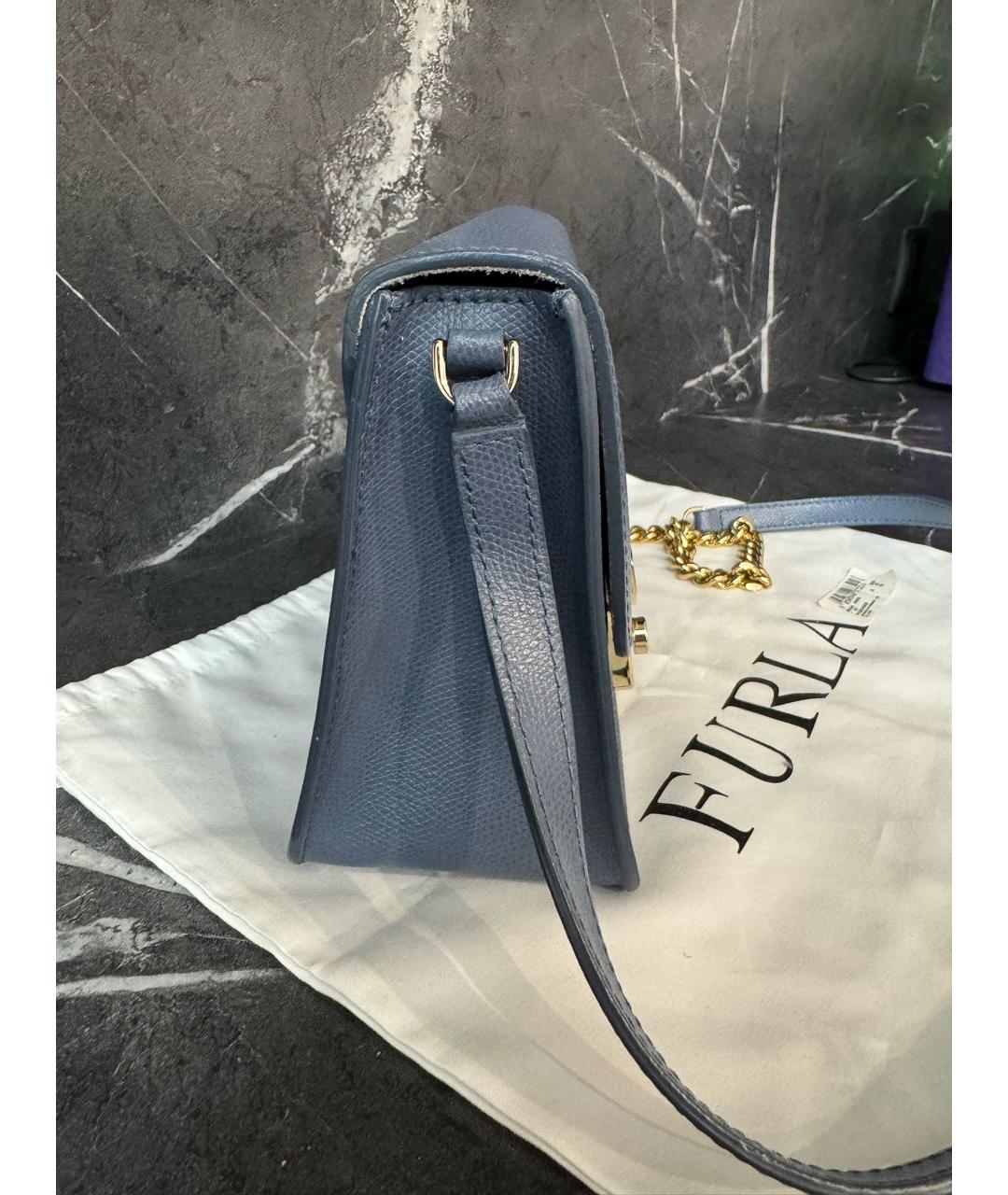 FURLA Синяя кожаная сумка через плечо, фото 2