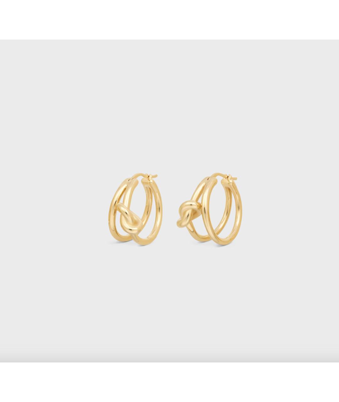 CELINE Золотые латунные серьги, фото 2