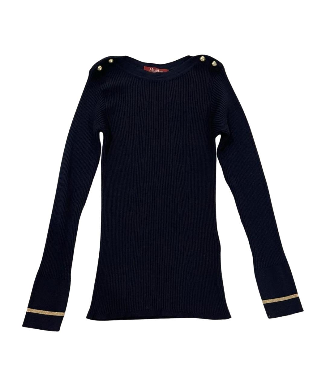 MAX MARA STUDIO Темно-синий шерстяной джемпер / свитер, фото 1