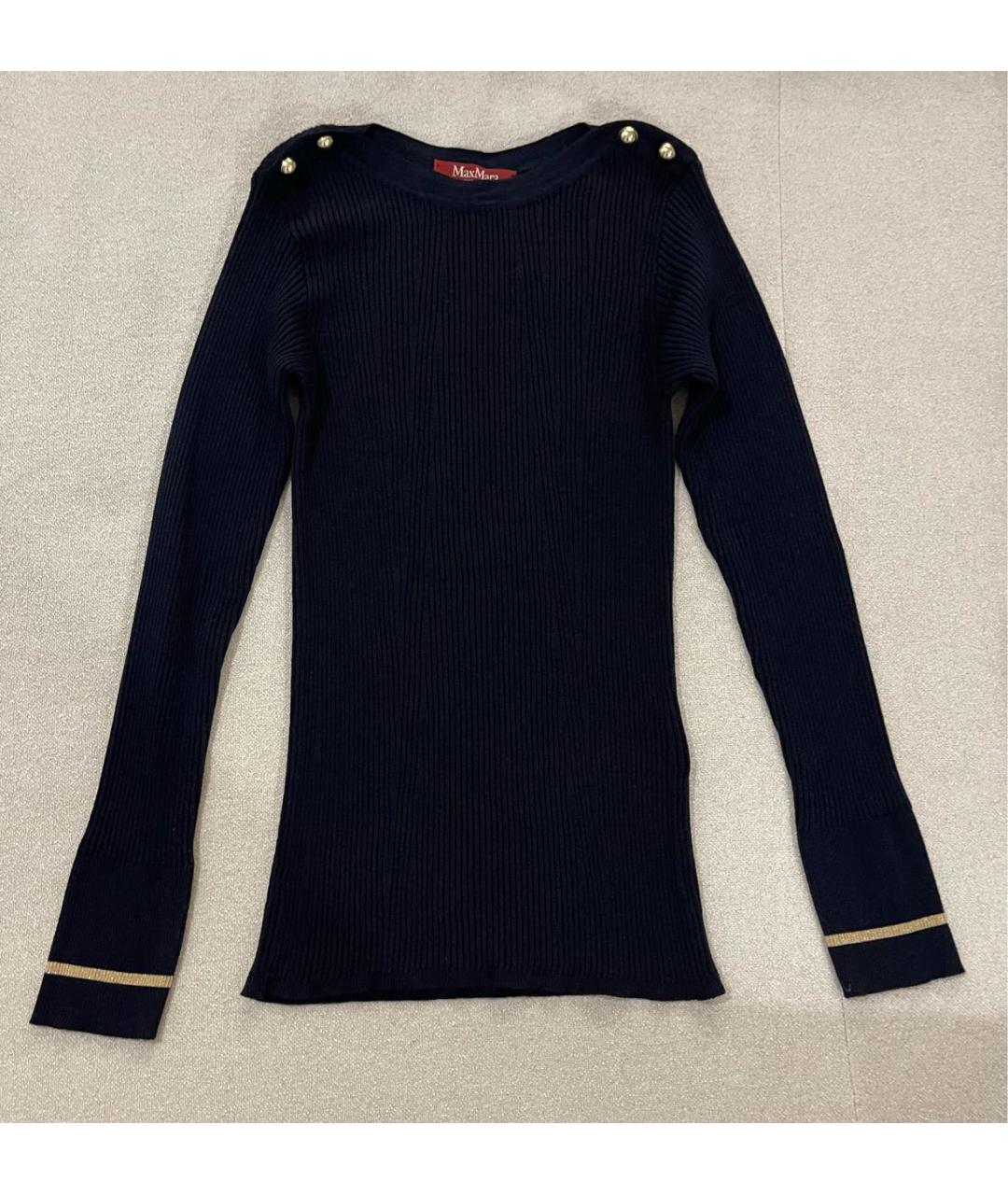 MAX MARA STUDIO Темно-синий шерстяной джемпер / свитер, фото 7