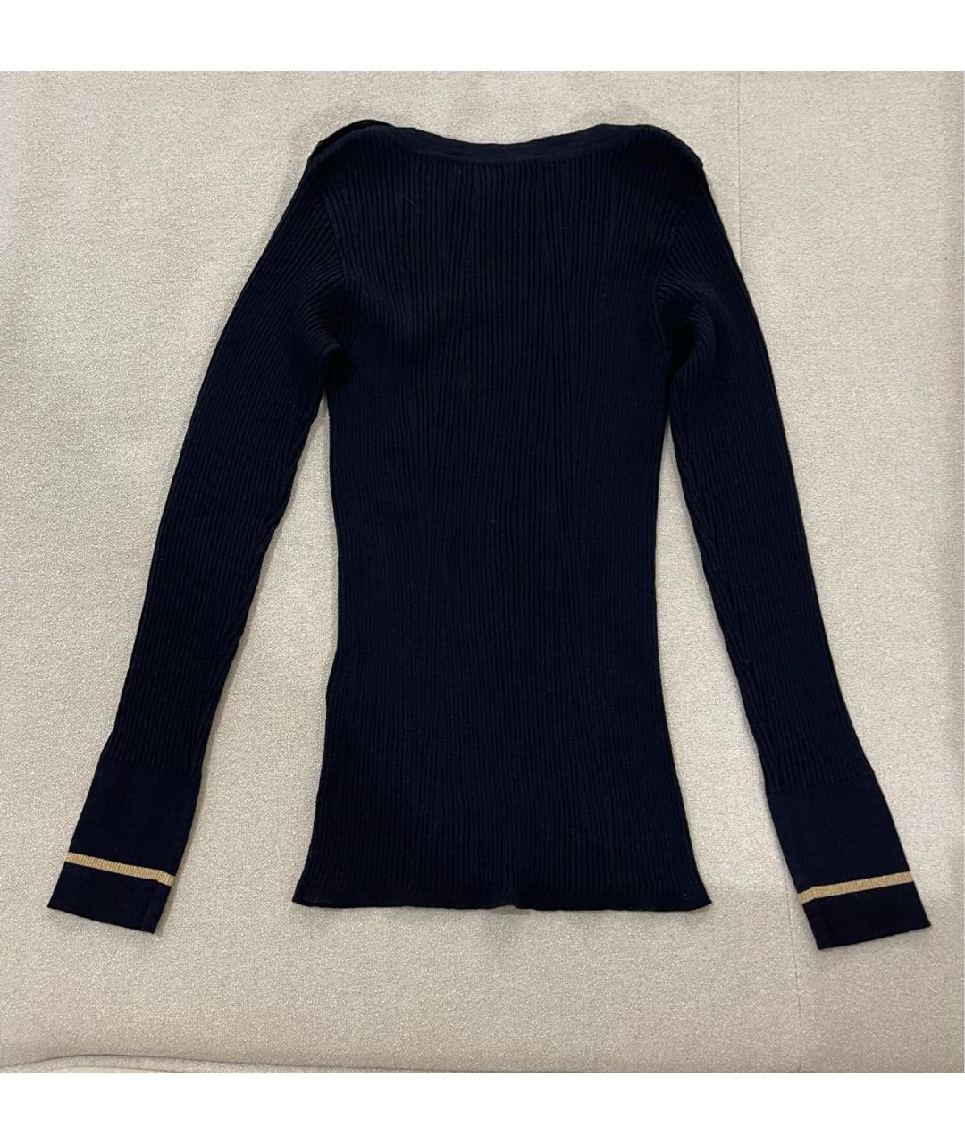 MAX MARA STUDIO Темно-синий шерстяной джемпер / свитер, фото 2